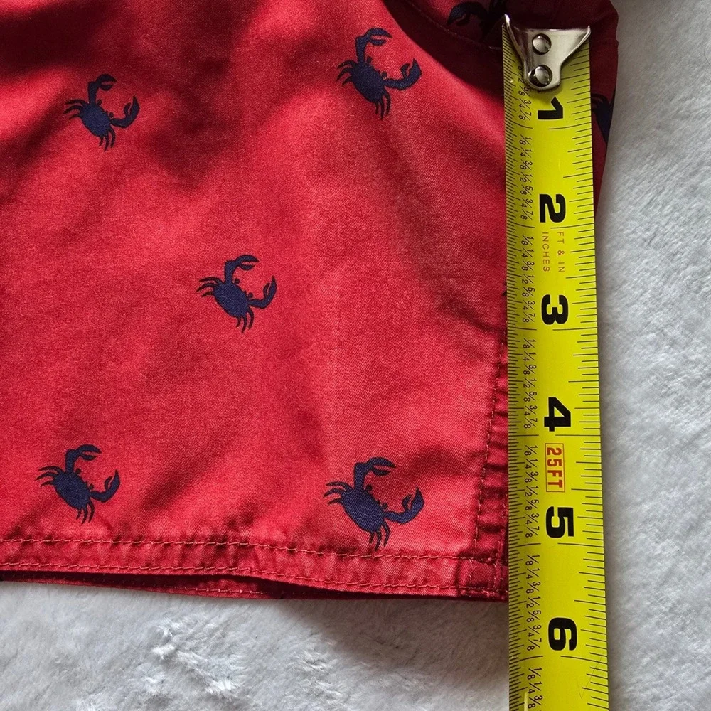 Brooks Brothers Mens XL Red Crab Print Swim Trunks Mesh Lined Board‎ Shorts